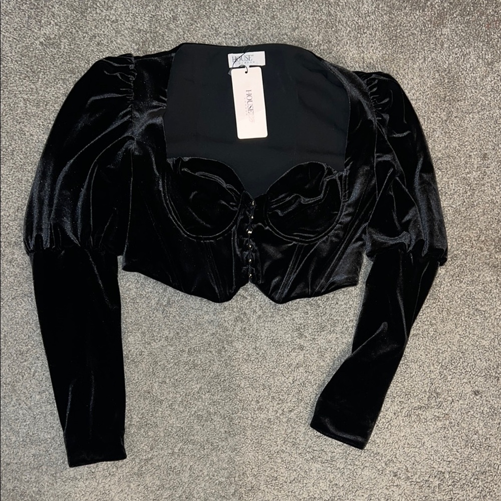 House of CB Black Velvet Corset
